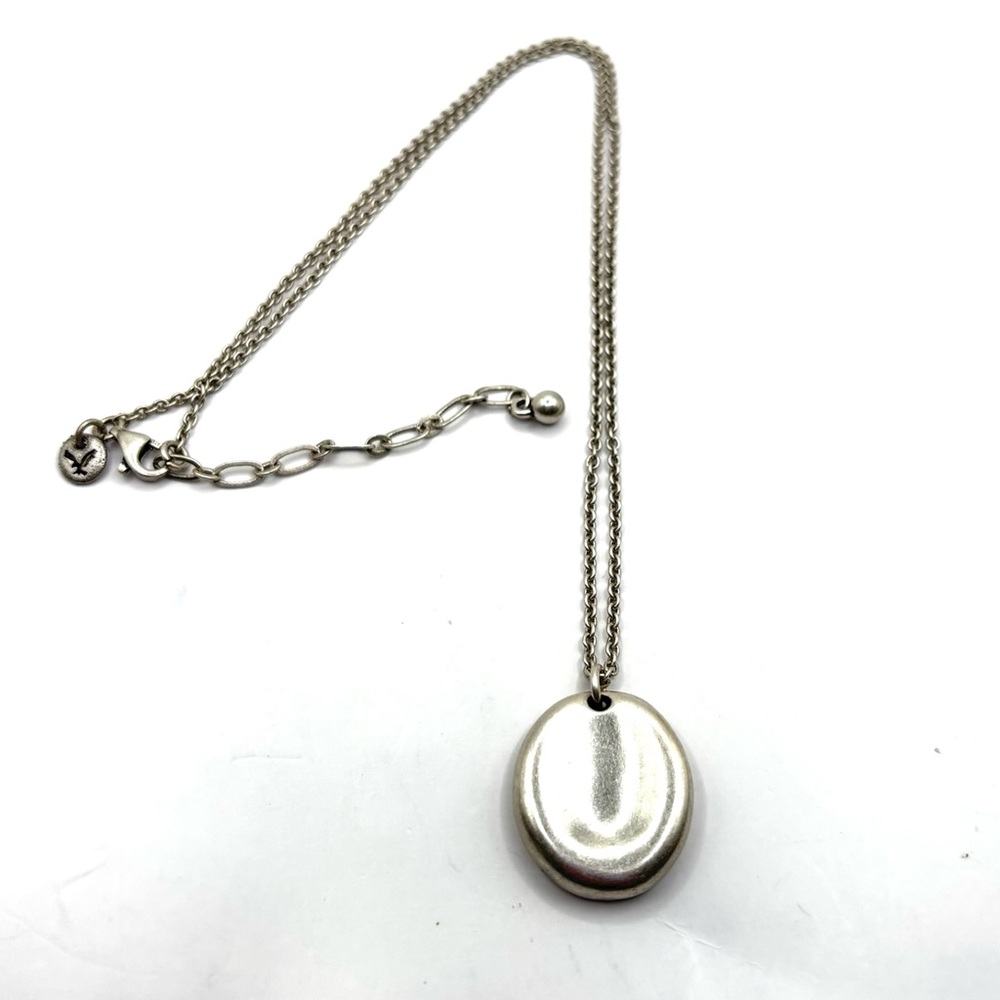 American Eagle Sterling Silver Oval Pendant Necklace